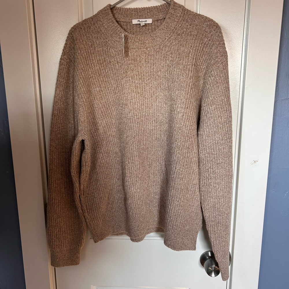 Madewell Beige Knit Crewneck Sweater
